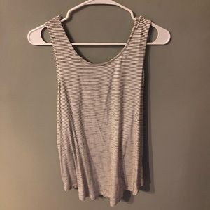 CJLA Black/ivory twist back tank